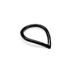 Clicker de acero quirúrgico color negro con forma de V para piercing de oreja hélix y septum